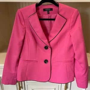 Kasper Hot Pink and Black Blazer Jacket size 8P